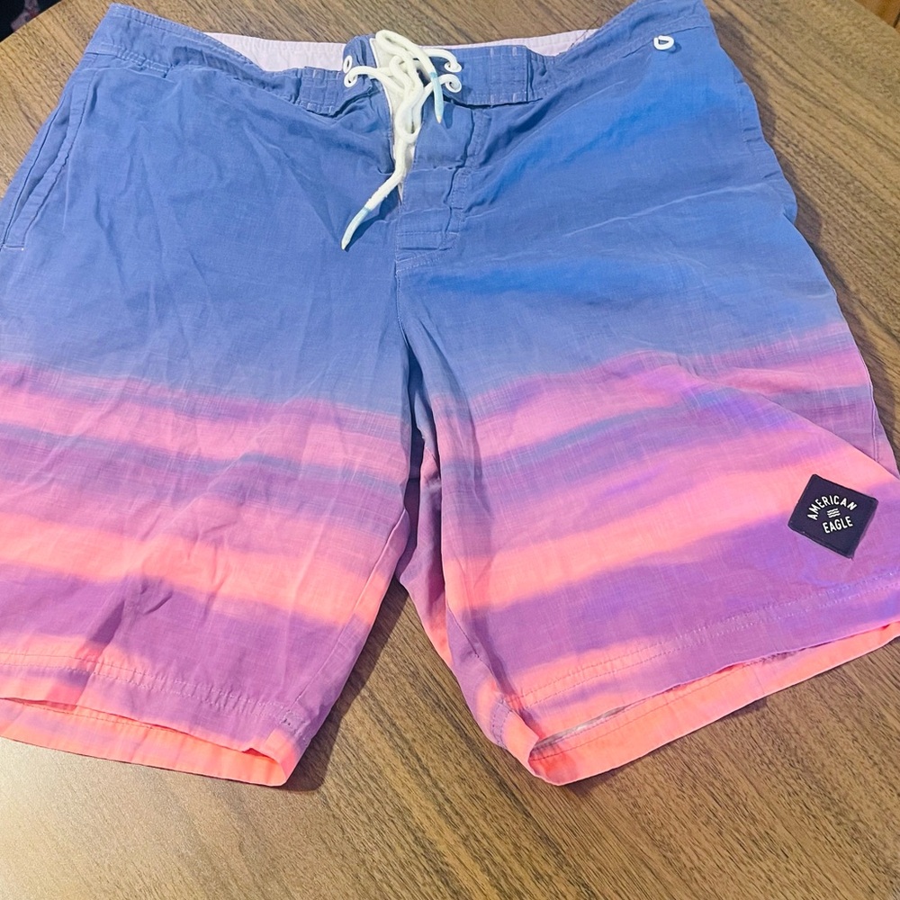 American Eagle Outfitters Purple and Pink Board Shorts